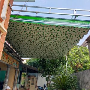 bạt mái xếp: bể bơi